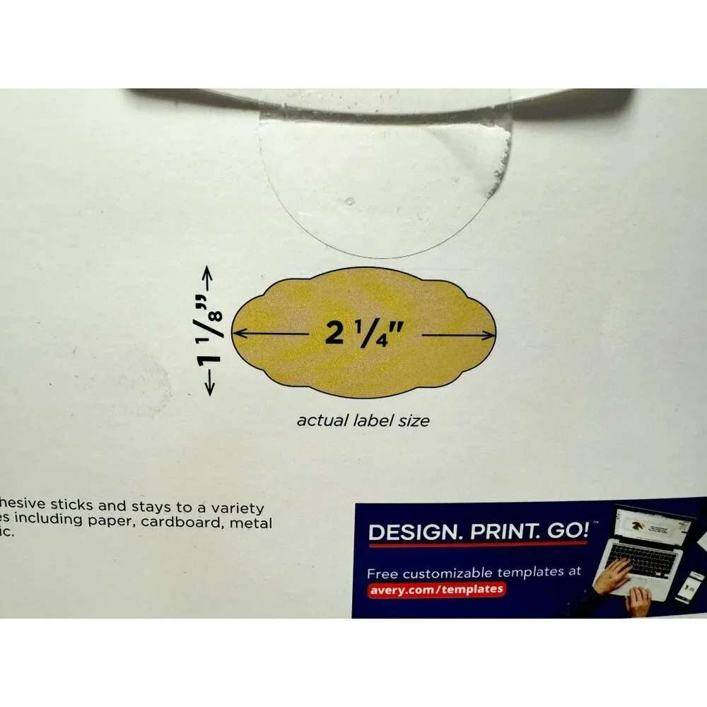 Avery® Kraft Brown Scalloped Oval Labels 1-1/8